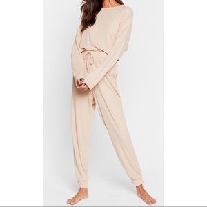 Nasty Gal Cream Track Pants & Joggers LIKE NEW!